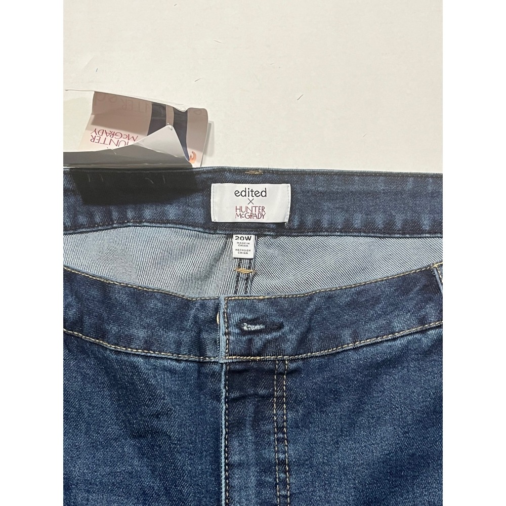 Edited x Hunter McGrady Women's 20W Dark Wash Straight Leg Cuffed Jeans NEW - Picture 6 of 7